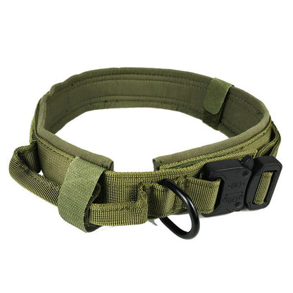 Durable K9 Dog Collar with ID Panel and Handle
