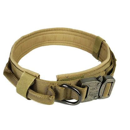 Durable K9 Dog Collar with ID Panel and Handle