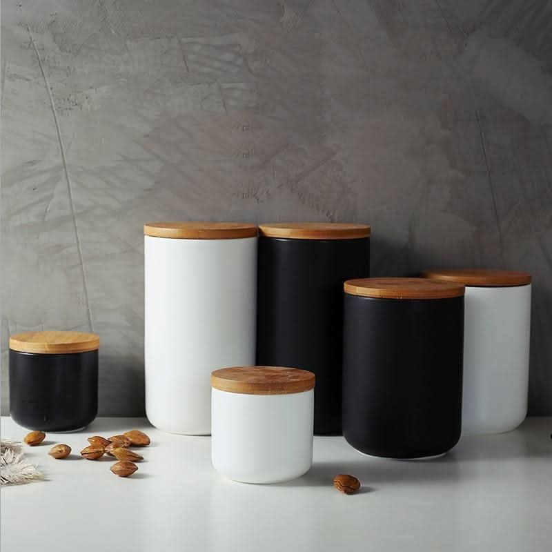 Simple Natural Bamboo Kitchen Canister - EasyApparels