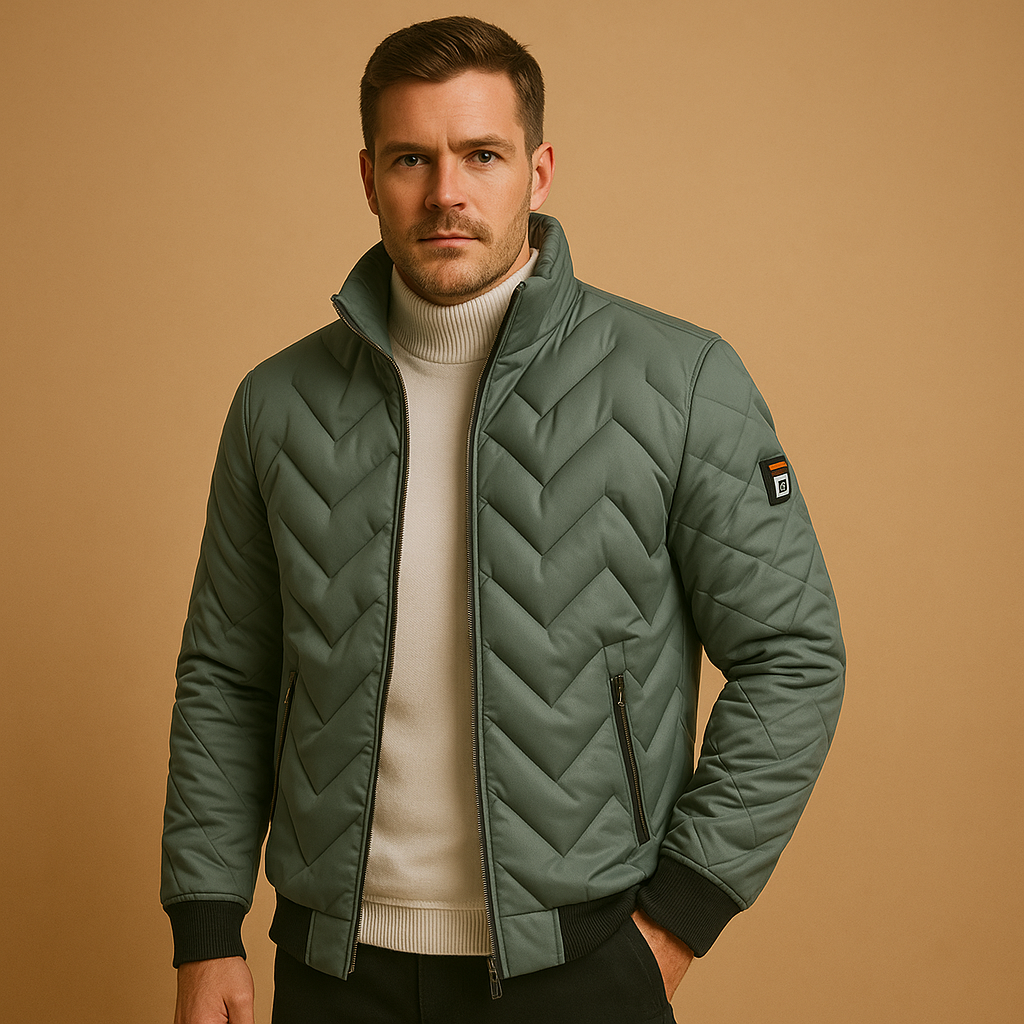 Warm Quilted Puffer Coat for Men