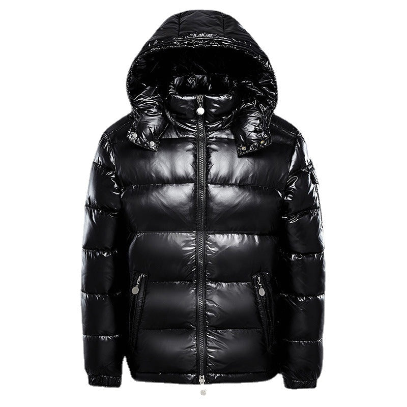 Warm Men's Puffer Coat – Removable Hood, Waterproof Shell - Luxicro