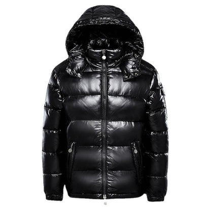 Warm Men's Puffer Coat – Removable Hood, Waterproof Shell - Luxicro