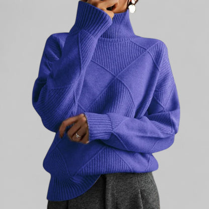 Ladies' Colorful Winter Knit Turtleneck Sweater