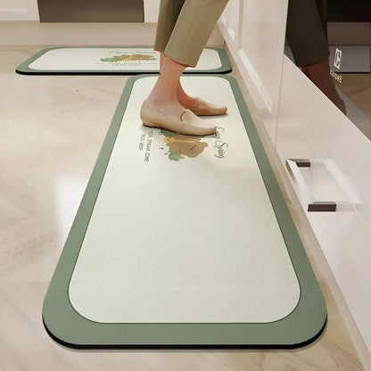 Quick-Drying Super Absorbent Non-Slip Kitchen Mat - SplashEase-Blocked-15.75 in x 23.62 in-Nora Luxe