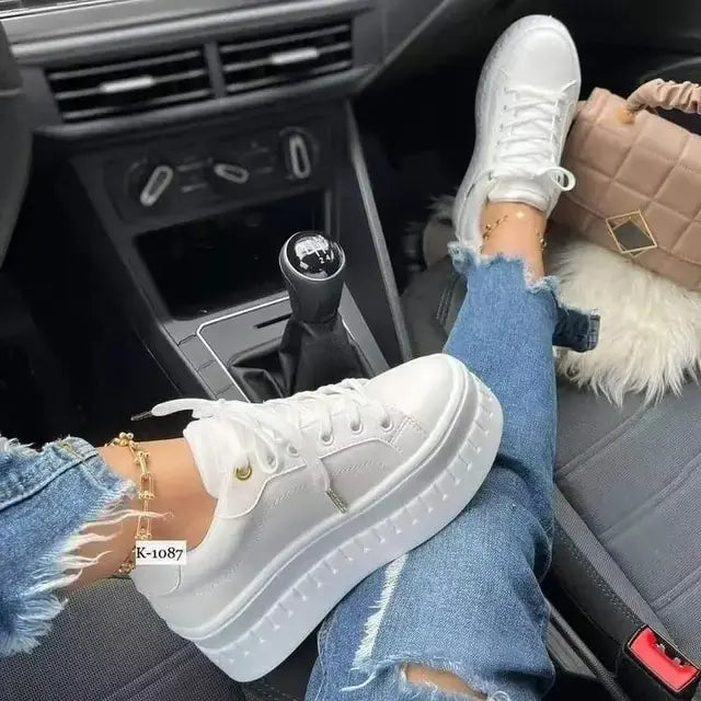 Comfortable Women's Block Heel Leather Shoes