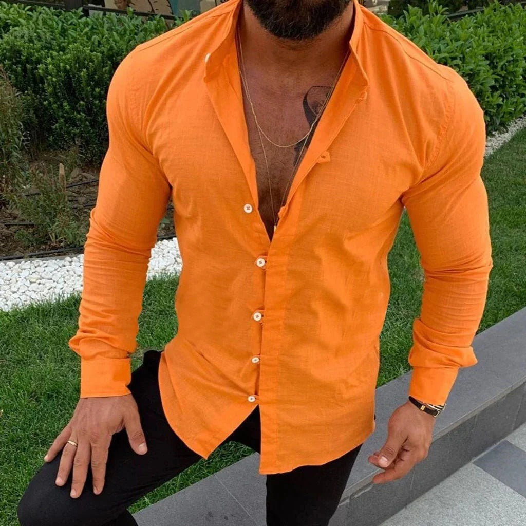 Relaxed Fit Casual Button Down Shirt - Vossary