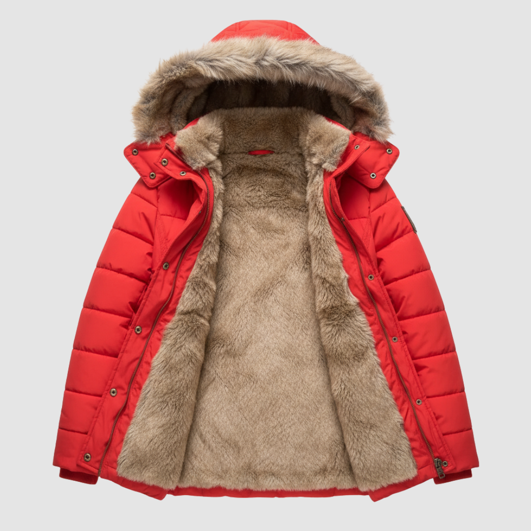 Ladies Warm Quilted Parka Jacket