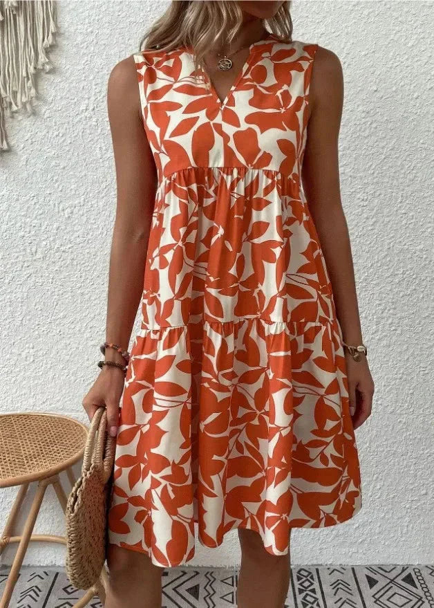 Chic Womens V Neck Sundress - Vossary