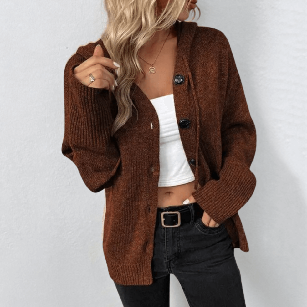 Cozy Women's Cardigan - Soft Button Front Sweater