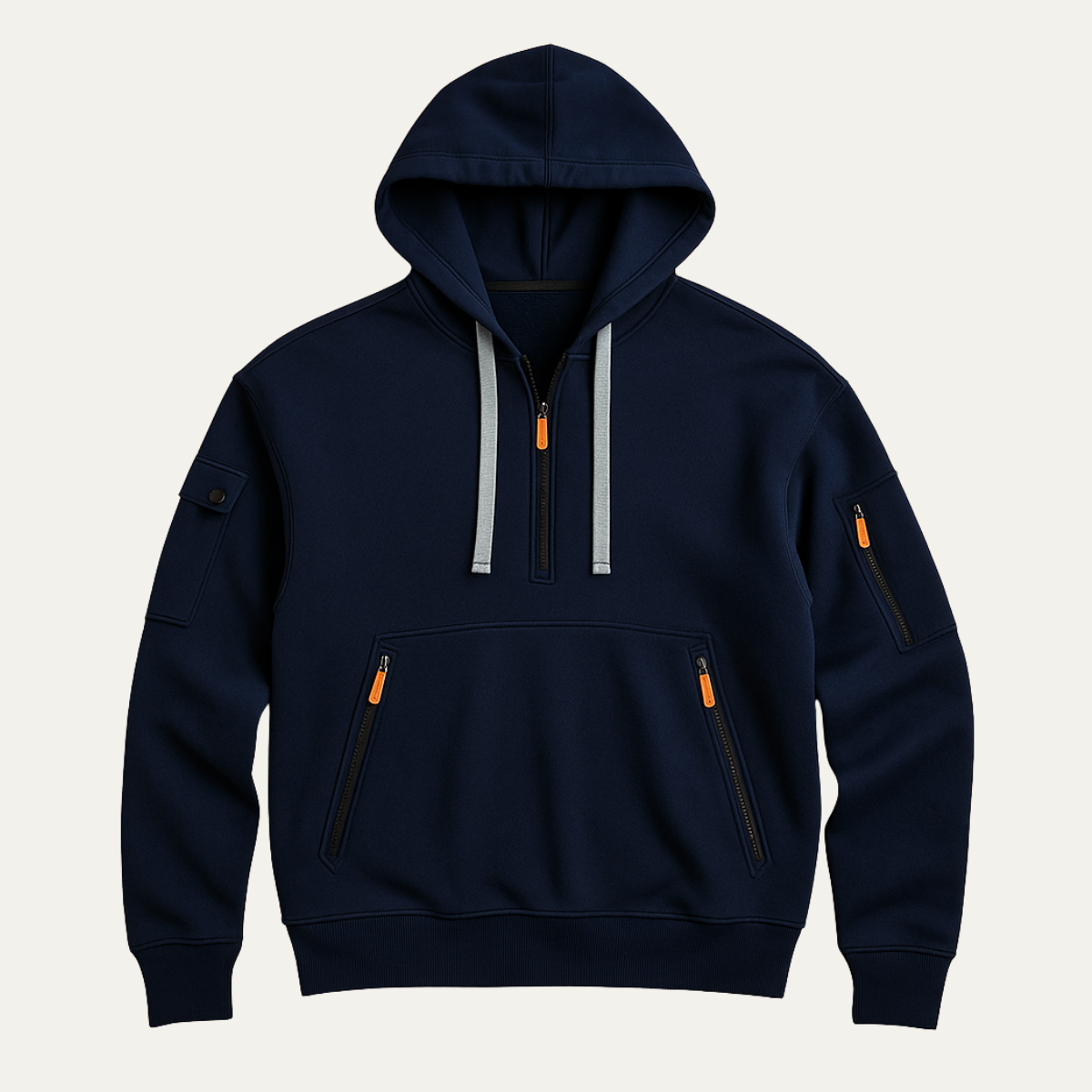 Relaxed Fit Men's Zip Up Hooded Sweater Jacket - Vossary