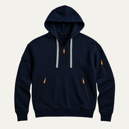 Relaxed Fit Men's Zip Up Hooded Sweater Jacket - Vossary
