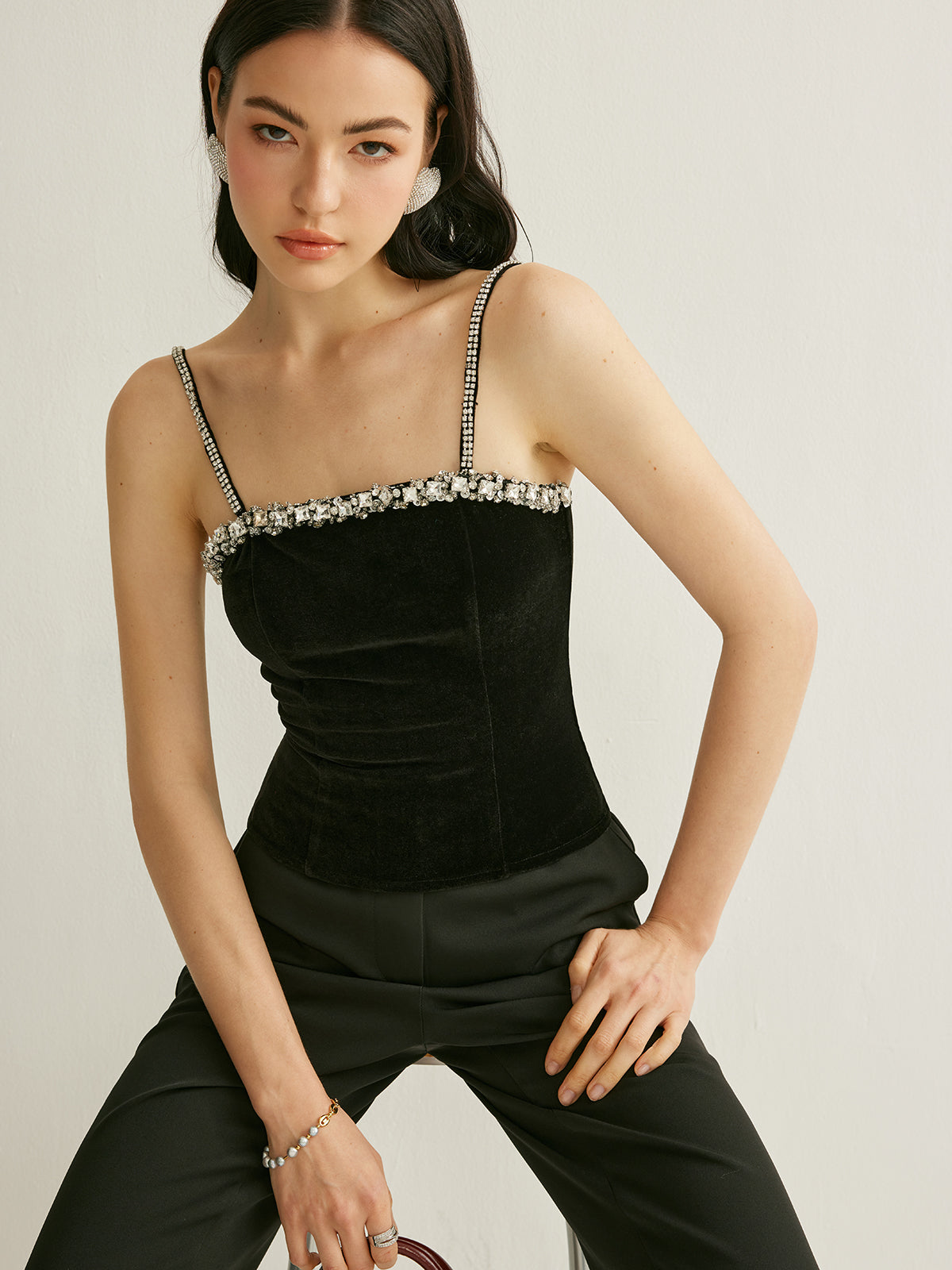 Glittery Soft Camisole Top - EasyApparels