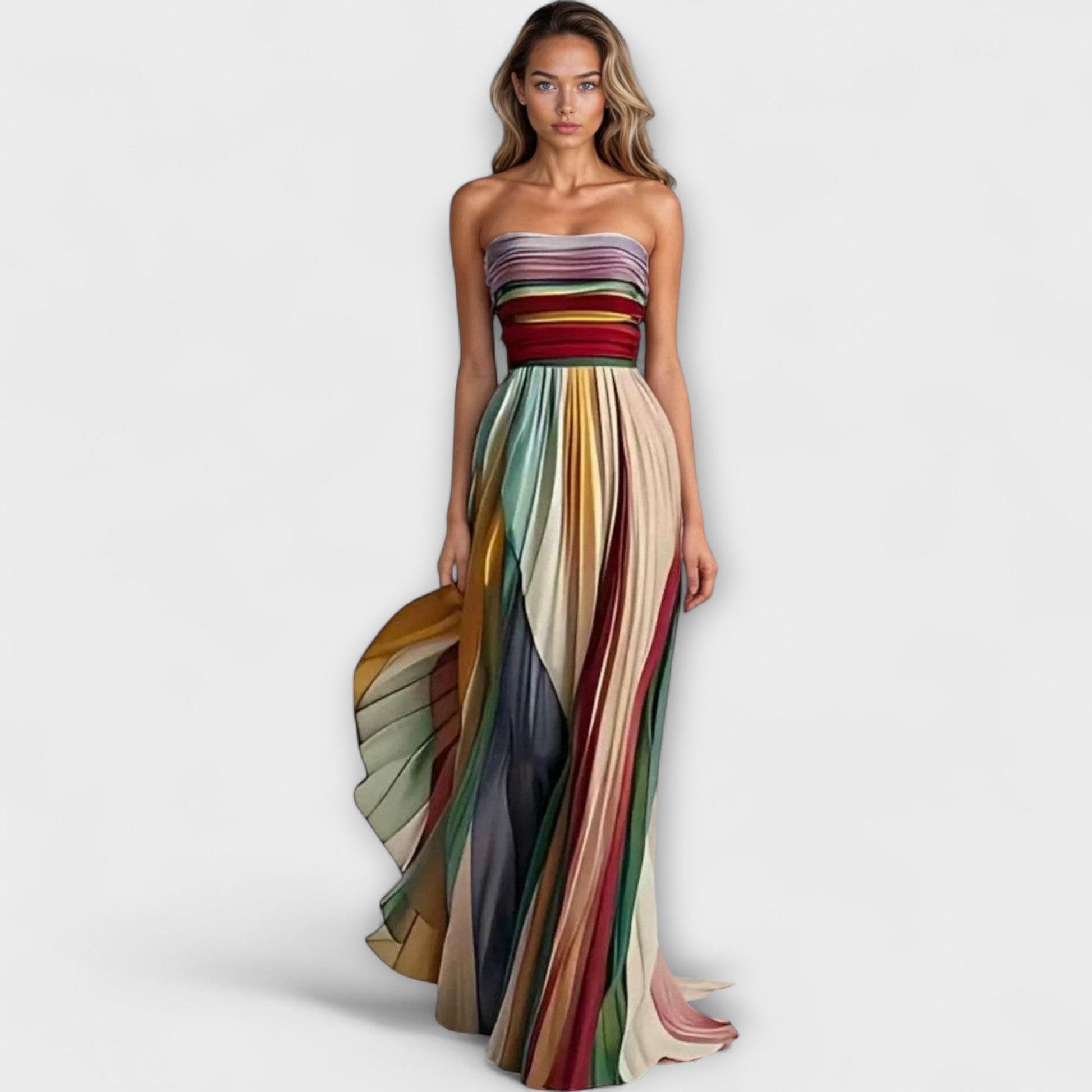Elegant Strapless A-Line Evening Gown - EasyApparels
