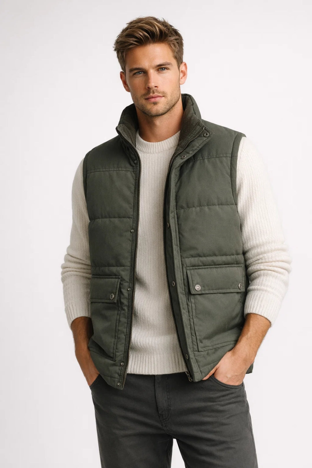 Warm Mens Quilted Vest Jacket - Vossary