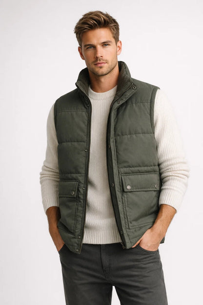 Warm Mens Quilted Vest Jacket - Vossary