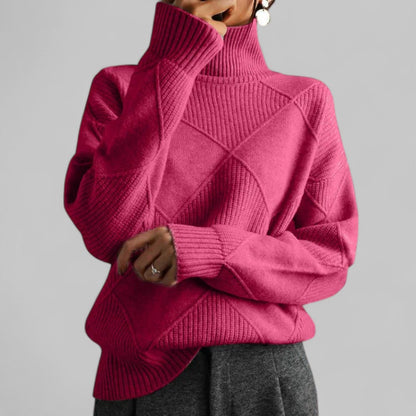 Ladies' Colorful Winter Knit Turtleneck Sweater