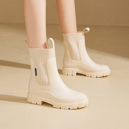 Comfortable Women's Chunky Chelsea Ankle Boots - Vossary