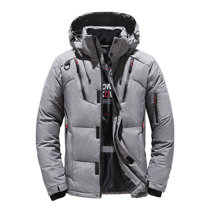 Warm Men's Down Hooded Parka Jacket - EasyApparels