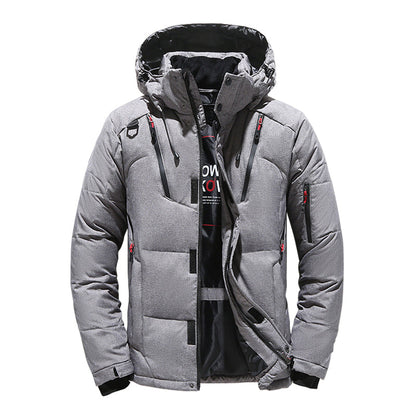 Warm Men's Down Hooded Parka Jacket - EasyApparels