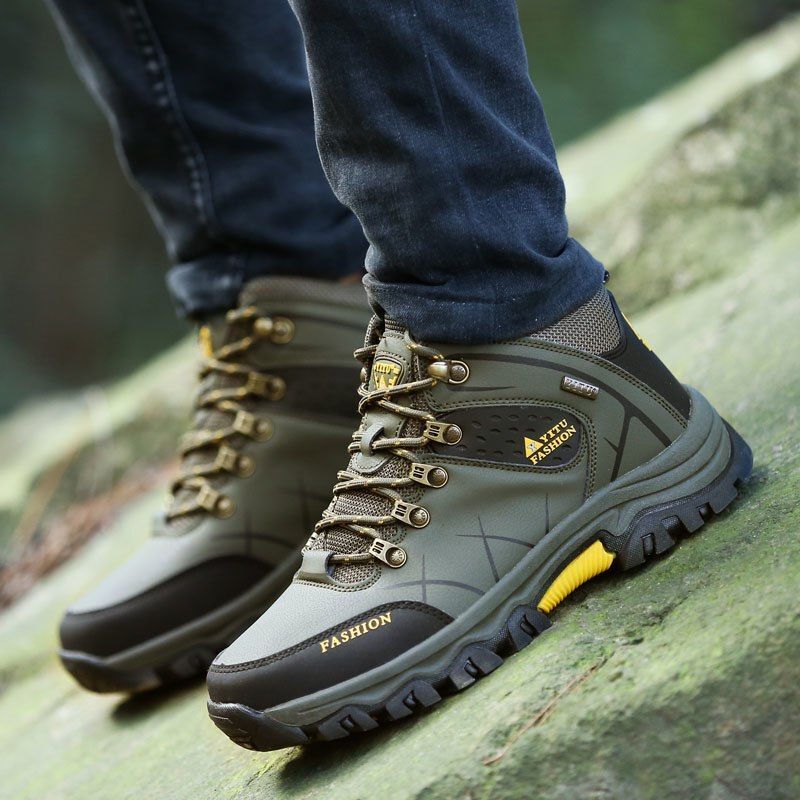 Lightweight Mens Hiking Boots - Ankle High Breathable Outdoor