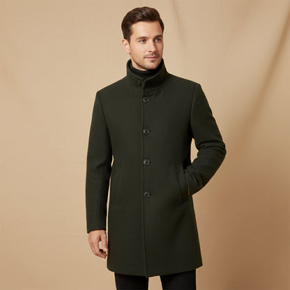 Classic Men's Wool Blend Winter Coat