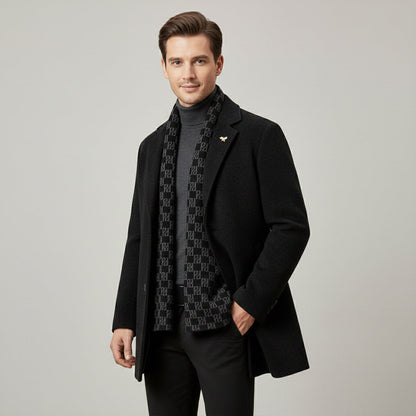 Thermal Men's Fleece Lined Parka Jacket with Scarf