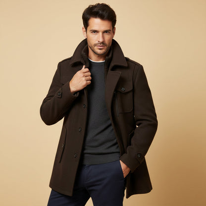 Classic Mens Warm Wool Overcoat