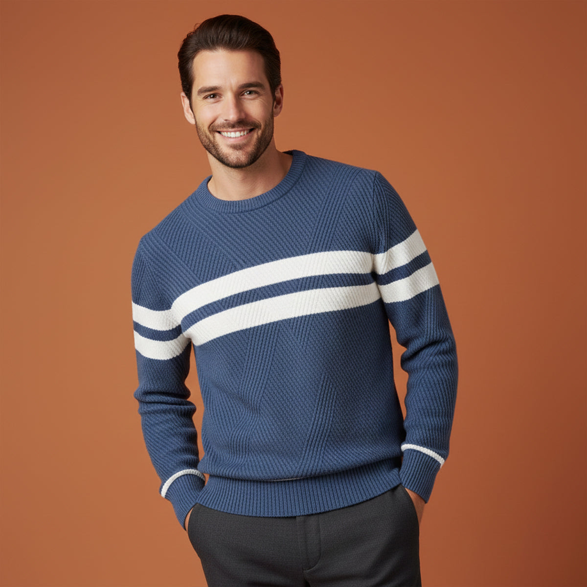 Stylish Men's Crew Neck Fall Sweater