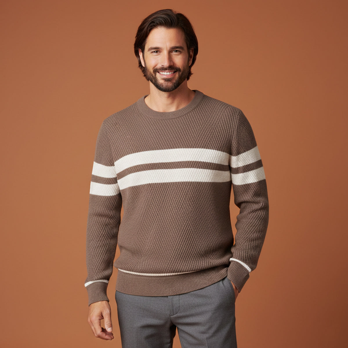 Stylish Men's Crew Neck Fall Sweater