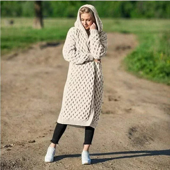 Cozy Oversized Cable Knit Women's Cardigan - EasyApparels