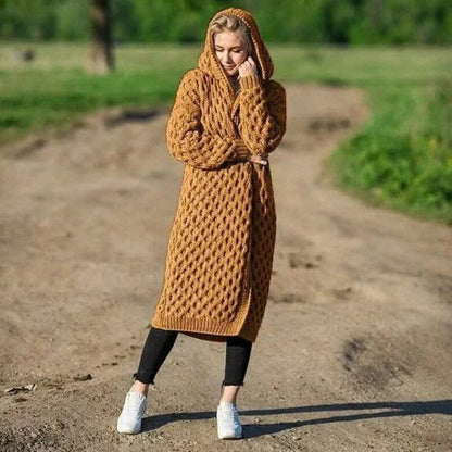 Cozy Oversized Cable Knit Women's Cardigan