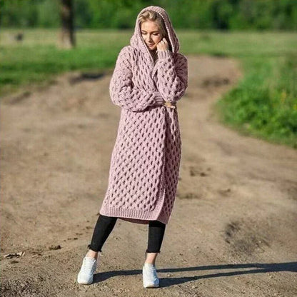 Cozy Oversized Cable Knit Women's Cardigan