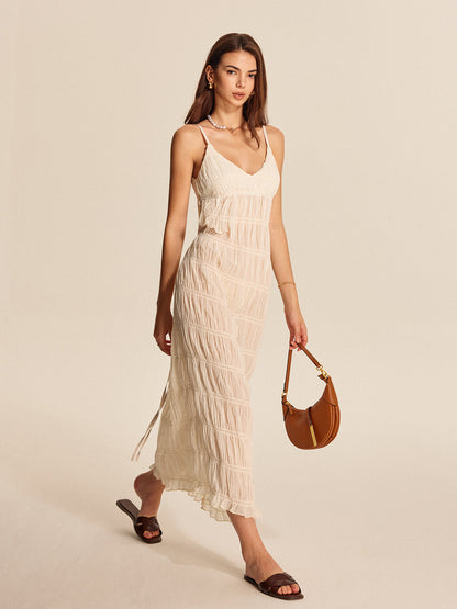 Lightweight Strap Detail Flowy Dress - EasyApparels
