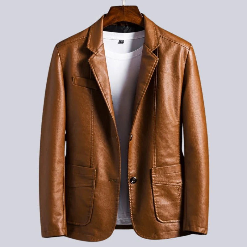Black Faux Leather Biker Jacket - EasyApparels