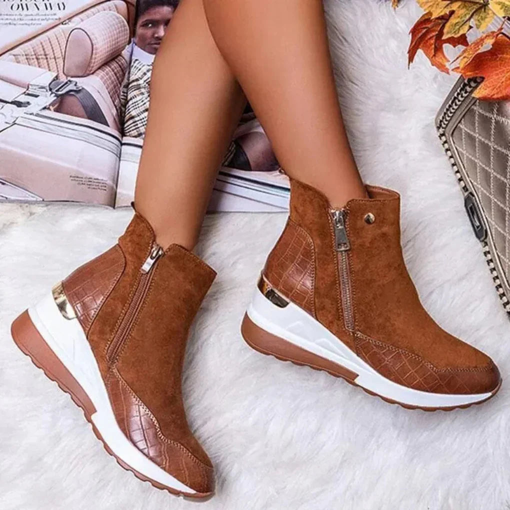Ladies Rainproof Low Heel Boots - Vossary