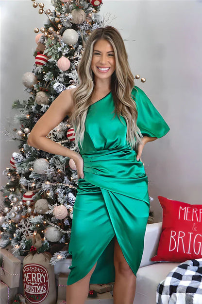 Silk Evening Dress - Seraphina-XS-Green-Nora Luxe