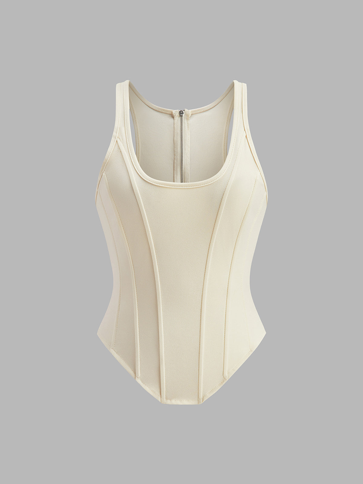 Trendy Backless Zip Up Tank Top - EasyApparels