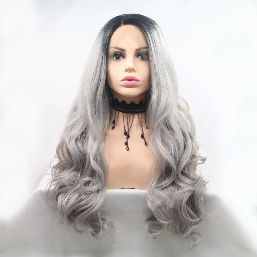 Natural Long Wavy Synthetic Lace Front Wig 24 - EasyApparels