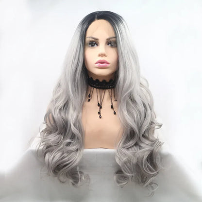 Natural Long Wavy Synthetic Lace Front Wig 24 - EasyApparels