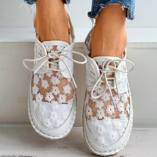 Delicate Floral Wedding Shoes - Vossary