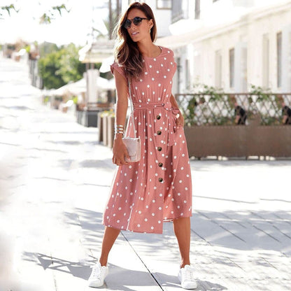Chic Black Dot Women's Dress - EasyApparels