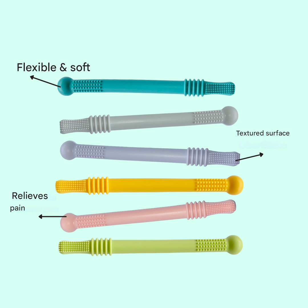 Soothing Teething Tube for First Teeth - ChewyCalm-Pink-Nora Luxe