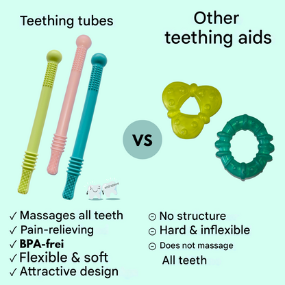 Soothing Teething Tube for First Teeth - ChewyCalm-Pink-Nora Luxe