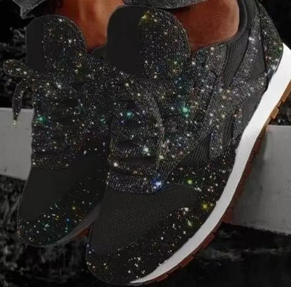 Sparkling ladies' sneakers with sporty comfort – Leona-Black-5.5-Nora Luxe