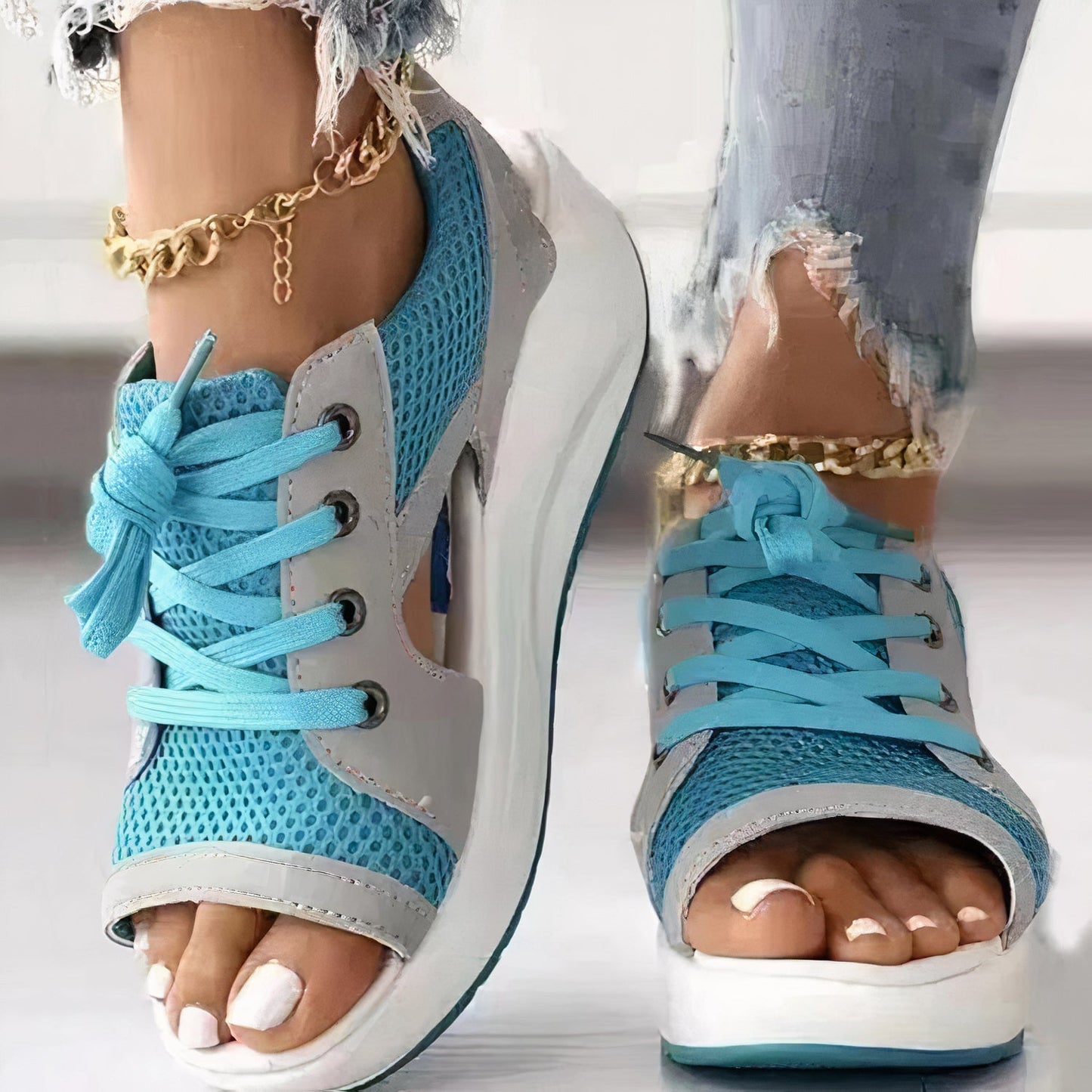 Sexy Lace Up Open Toe High Heels - Pexav