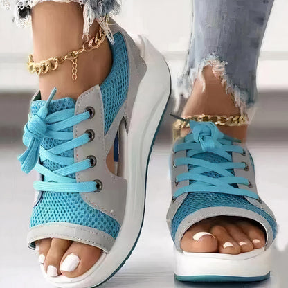 Sexy Lace Up Open Toe High Heels - Pexav