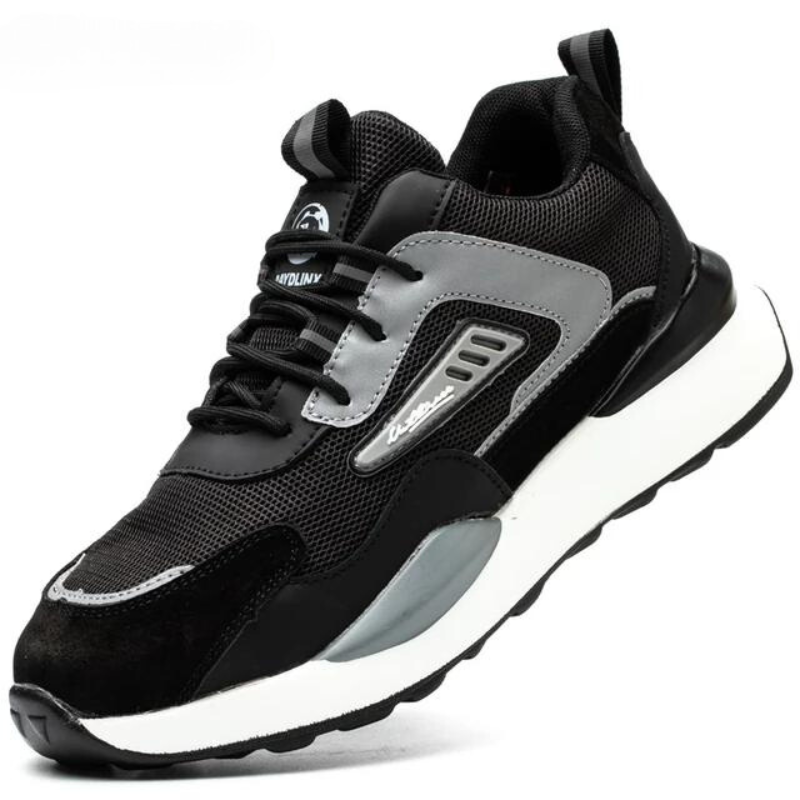 Sporty Men's Safety Shoes - Nolan-Black-6-Nora Luxe