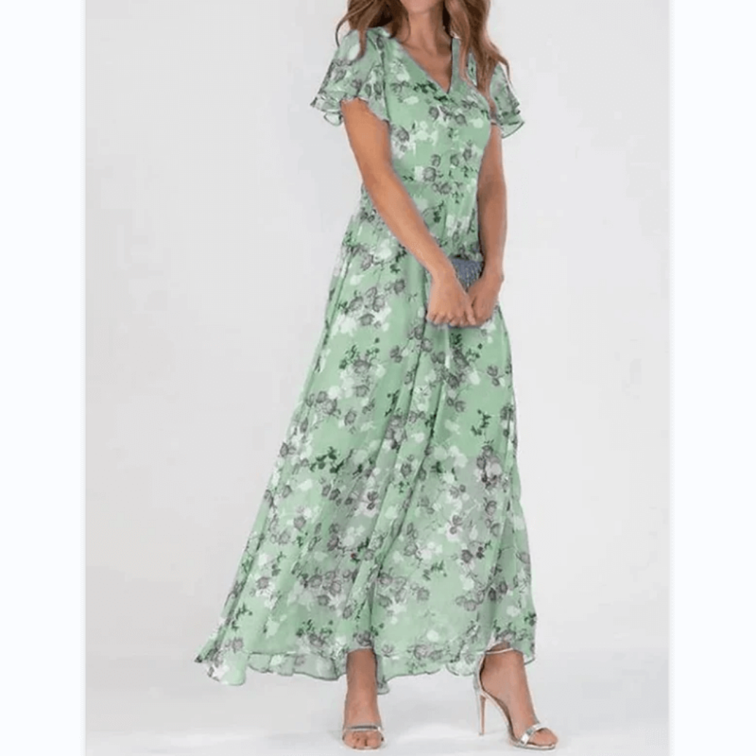 Flowy Bell Sleeve Long Dress