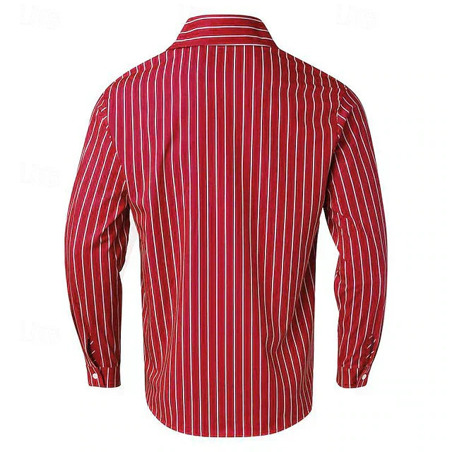Classic Casual Striped Dress Shirt