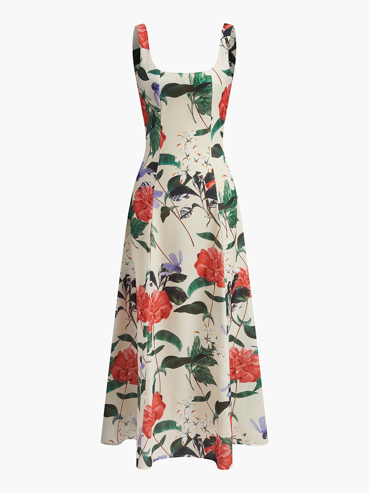 Casual V Neck Floral Zip Dress - EasyApparels